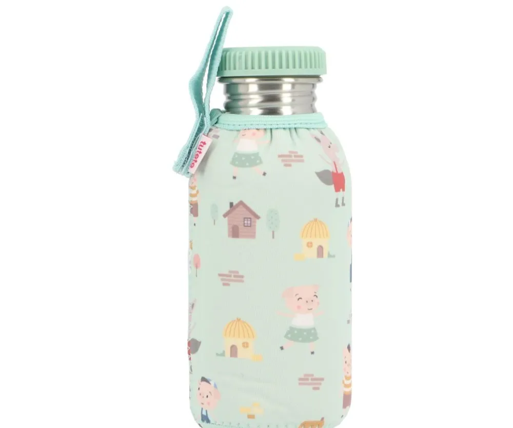 Tutete Botella Acero Funda The Three Little Pigs 500ml* Botellas De Agua De Acero|Botellas De Agua Para El Cole·Botellas De Acero