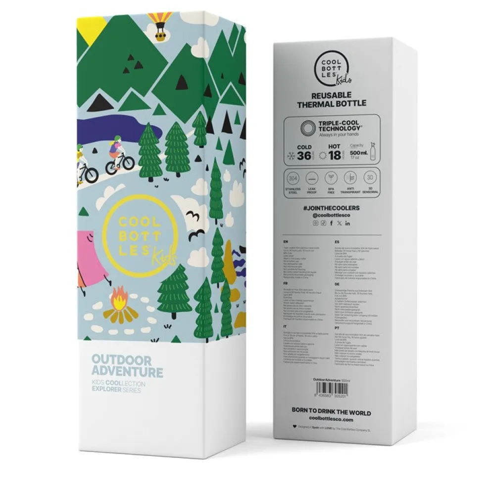Cool Bottles Botella Acero Outdoor Adventure 500ml ·* Botellas De Agua Termo|Botellas De Agua Para El Cole·Botellas Termo