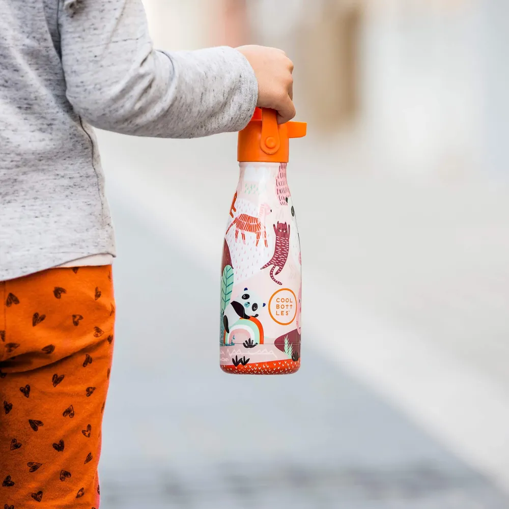 Cool Bottles Botella Acero Panda Gang Park 260ml ·* Botellas De Agua Termo|Botellas De Agua Para El Cole·Botellas Termo