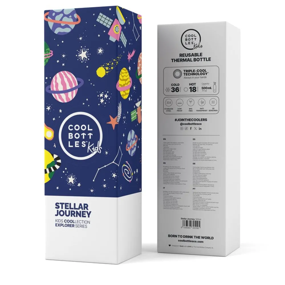 Cool Bottles Botella Acero Stellar Journey 500ml ·* Botellas De Agua Termo|Botellas De Agua Para El Cole·Botellas Termo