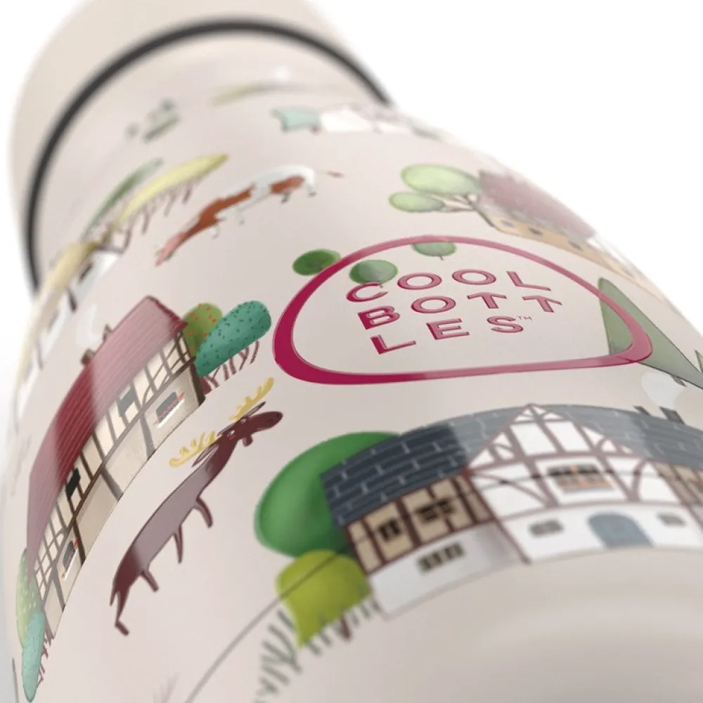 Cool Bottles Botella Acero Tudor Village 350ml ·* Botellas De Agua Termo|Botellas De Agua Para El Cole·Botellas Termo