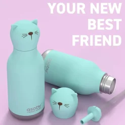 Asobu Botella Bestie Gato 460ml ·* Botellas De Agua Termo|Botellas De Agua Para El Cole·Botellas Termo