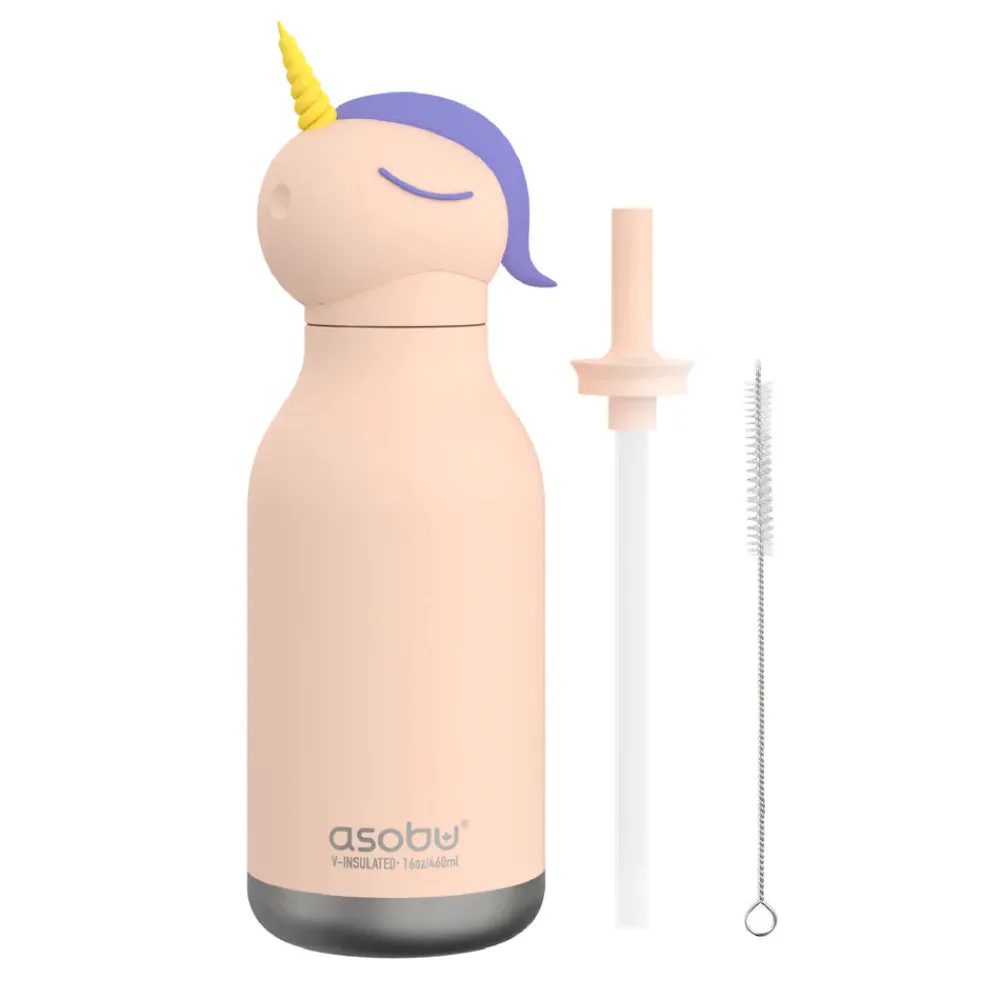 Asobu Botella Bestie Unicorn 460ml ·* Botellas De Agua Termo|Botellas De Agua Para El Cole·Botellas Termo