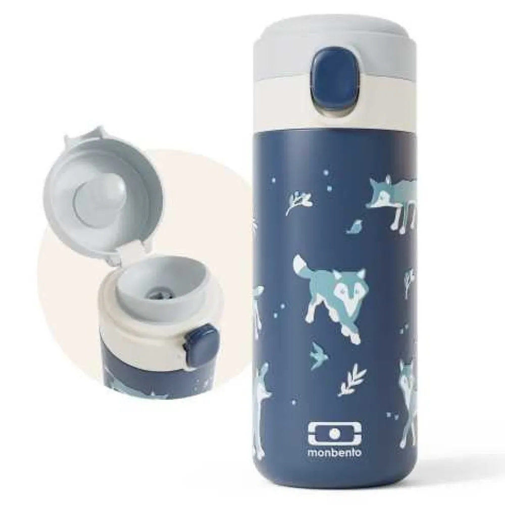 Monbento Botella de Acero Térmica Pop Wolf ·* Botellas De Agua Termo|Botellas De Agua Para El Cole·Botellas Termo
