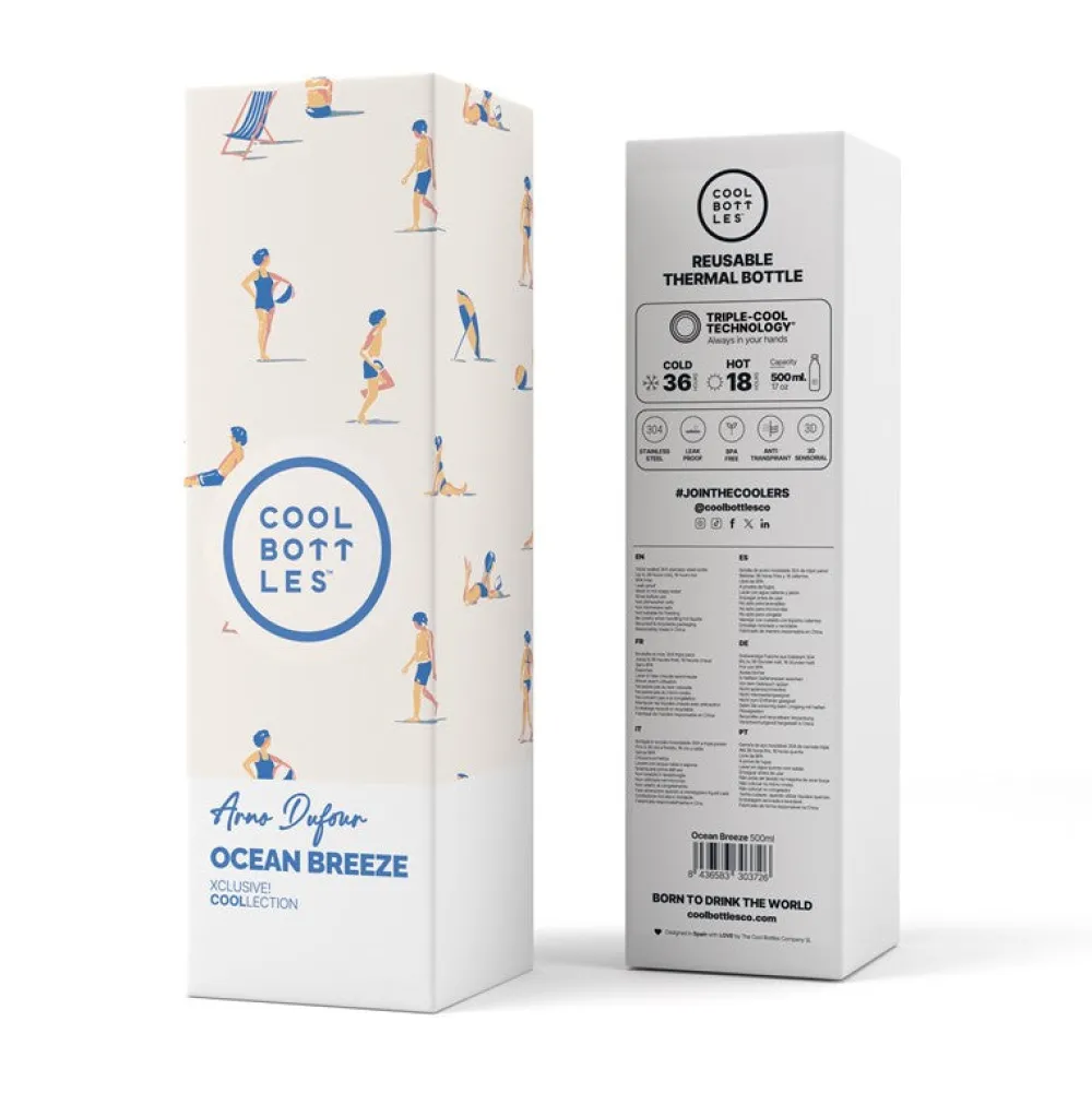 Cool Bottles Botella Ocean Breeze 500ml ·* Botellas De Agua De Acero|Botellas De Agua Para El Cole·Botellas De Acero