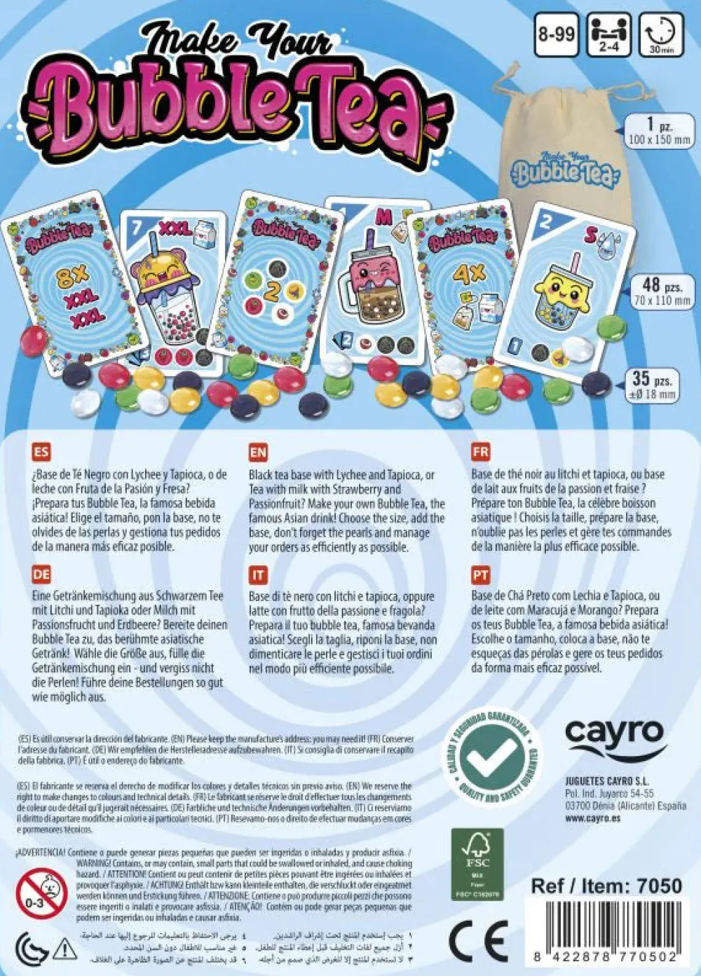 Cayro Bubble Tea ·*Niños Juegos De Mesa De Viaje|Juegos De Cartas