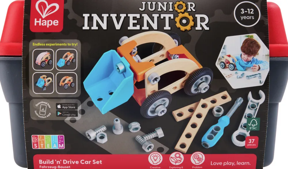 Hape Build, "n" Drive Car Set ·*Niños Herramientas De Juguete|Banco De Herramientas De Juguete