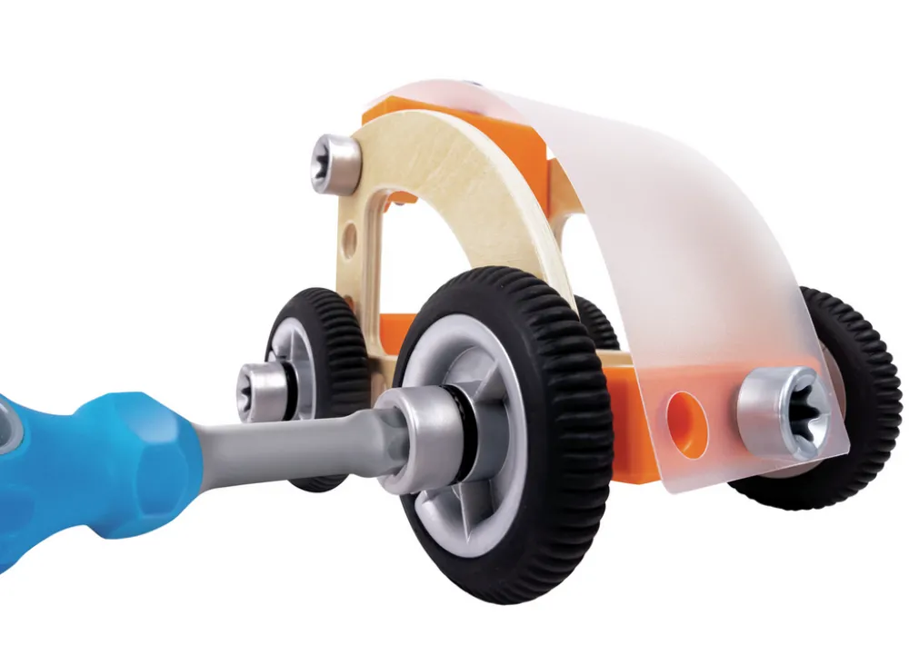 Hape Build, "n" Drive Car Set ·*Niños Herramientas De Juguete|Banco De Herramientas De Juguete