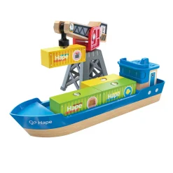 Hape Buque de Carga y Grúa ·*Niños Juguetes Waldorf|Juguetes Montessori