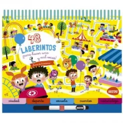 Auzou Busca y Encuentra. 48 Laberintos para hacer una y mil veces*Niños Libros Busca Y Encuentra|Juegos De Viaje