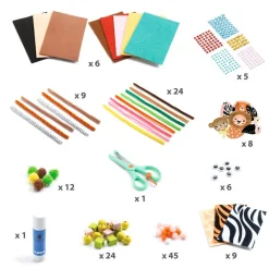Djeco Caja Creativa Crea animales de la Jungla ·*Niños Kit De Manualidades