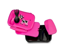 Carl Oscar Caja de Almuerzo N'ice Box Kids Vaca Purple ·* Cajas De Almuerzo Infantil·Tuppers Fresquitos|Cajas De Almuerzo Infantil·Con Compartimentos