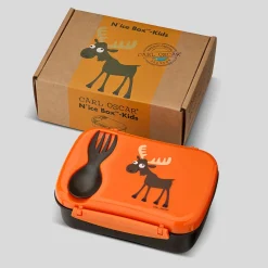Carl Oscar Caja de Almuerzo N'ice Box Kids Reno Naranja ·* Cajas De Almuerzo Infantil·Tuppers Fresquitos|Cajas De Almuerzo Infantil·Con Compartimentos