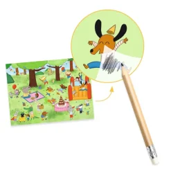 Djeco Calcomanía Estamos de Fiesta ·*Niños Kit De Manualidades