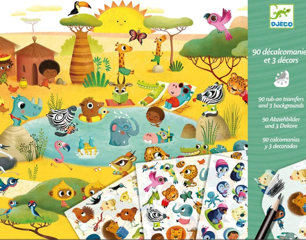 Djeco Calcomanía La fiesta ya está aquí ·*Niños Kit De Manualidades