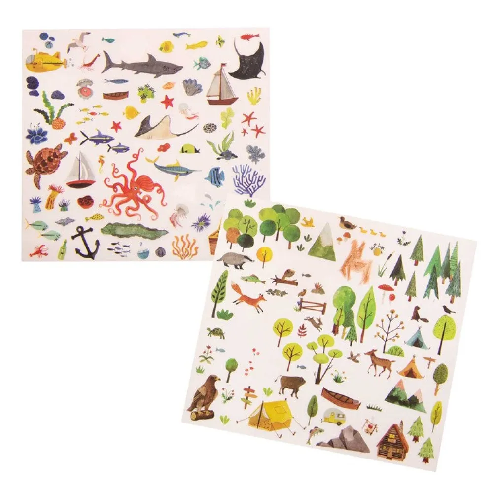 Moulin Roty Calcomanías El Explorador ·*Niños Kit De Manualidades