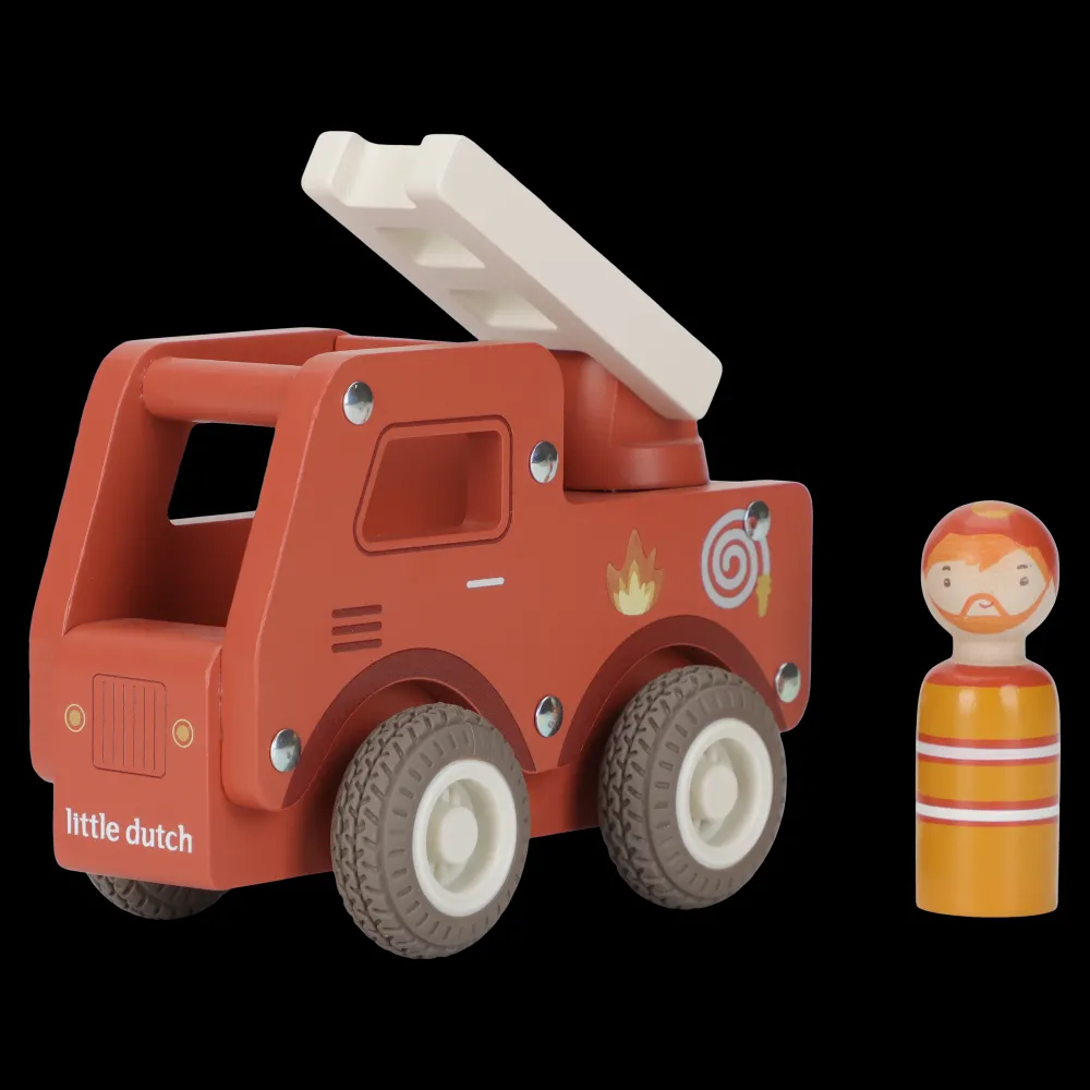 Little Dutch Camión de Bomberos FSC ·*Niños Coches De Madera De Juguete Para Bebés|Coches De Juguete Para Bebés