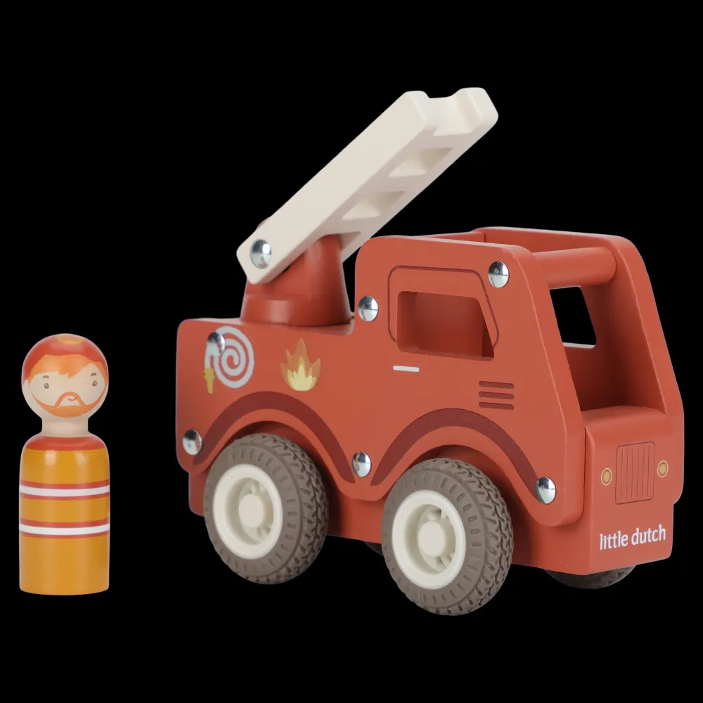 Little Dutch Camión de Bomberos FSC ·*Niños Coches De Madera De Juguete Para Bebés|Coches De Juguete Para Bebés