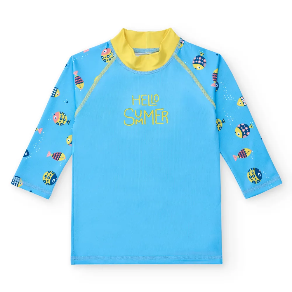 BTBOX Camiseta Manga Larga · Peces* Camisetas De Bebé Con Protección Solar