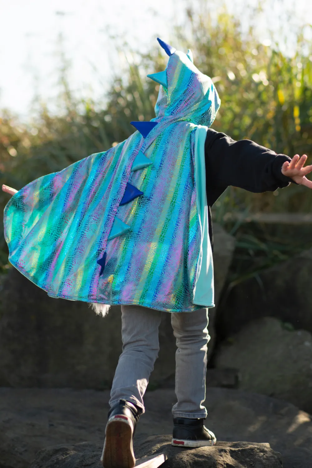 Great Pretenders Capa Reversible Dragon y Unicornio Blue · 5-6 años*Niños Disfraces Infantiles