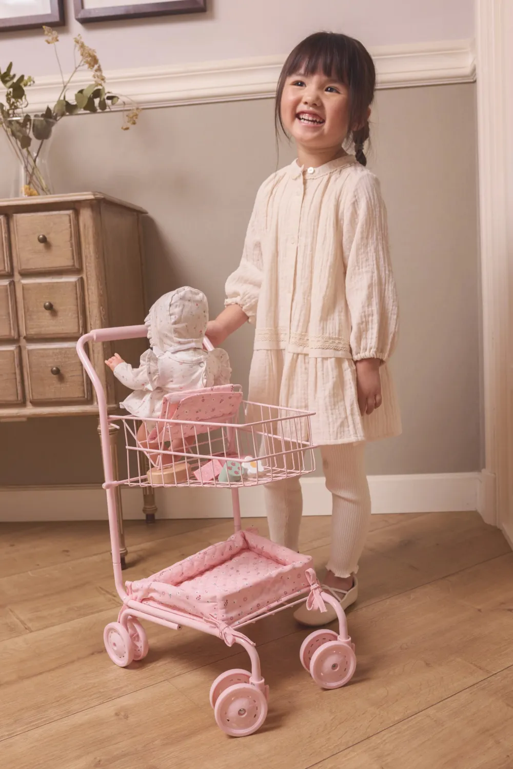 Monnëka Carrito de la Compra Flowers · Monneka*Niños Muñecos Bebés|Cocinas De Madera Y Accesorios Juguete