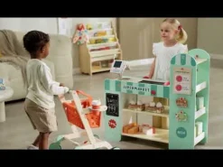 Hape Carrito de la Compra Little Shopper ·*Niños Cocinas De Madera Y Accesorios Juguete|Juguetes Waldorf