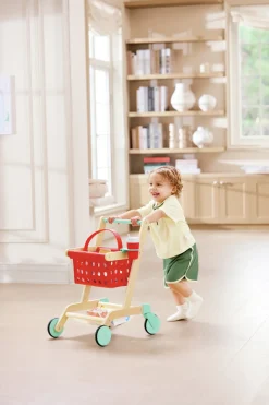 Hape Carrito de la Compra Little Shopper ·*Niños Cocinas De Madera Y Accesorios Juguete|Juguetes Waldorf