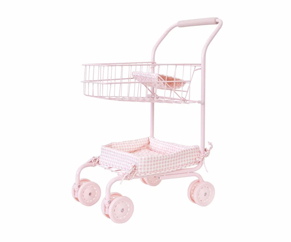Monnëka Carrito de la Compra Vichy · Monneka*Niños Muñecos Bebés|Cocinas De Madera Y Accesorios Juguete