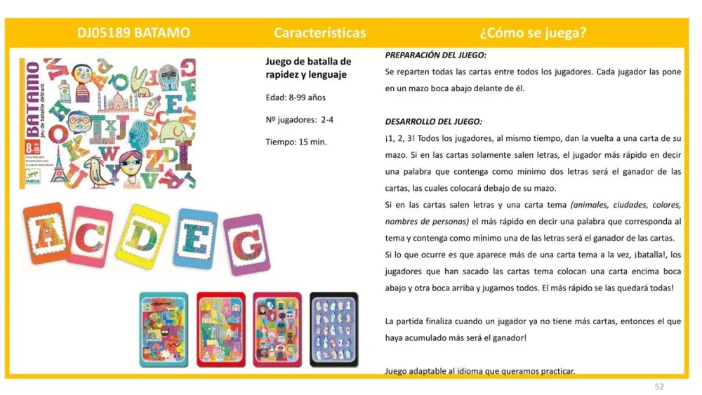 Djeco Cartas Batamo ·*Niños Djeco|Juegos De Mesa De Viaje