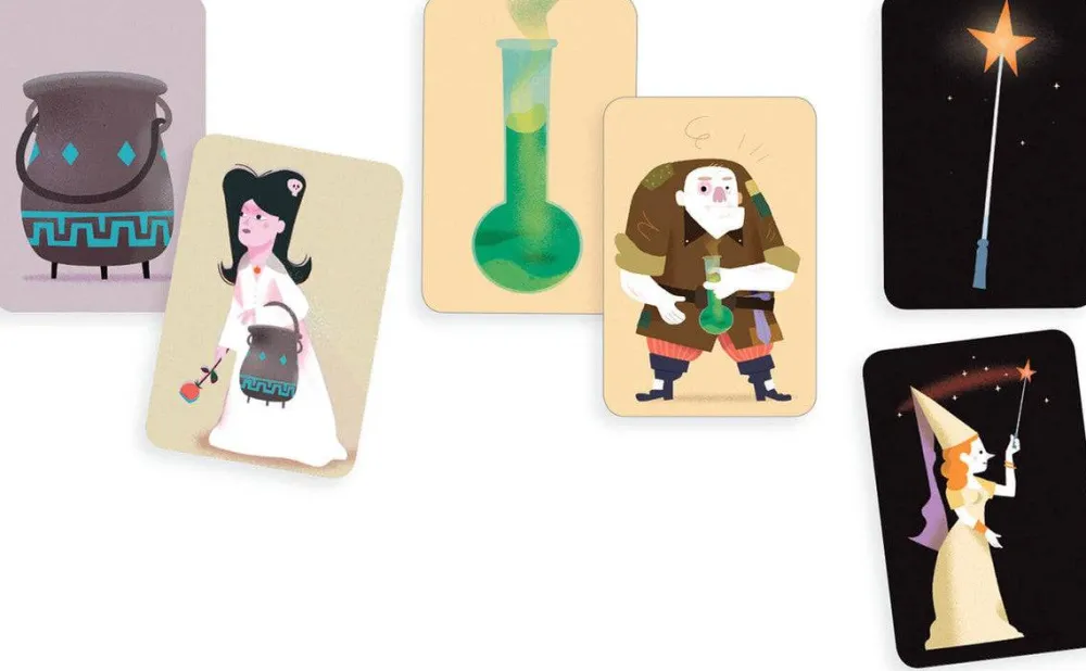 Djeco Cartas Magic School ·*Niños Djeco|Juegos De Mesa De Viaje