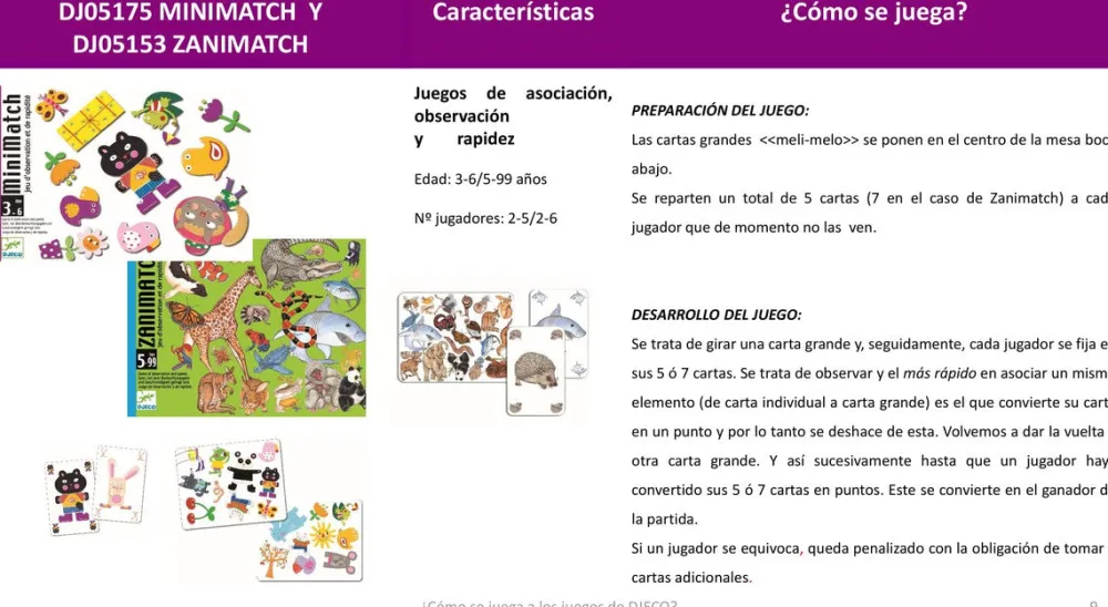 Djeco Cartas MiniMatch ·*Niños Djeco|Juegos De Mesa De Viaje