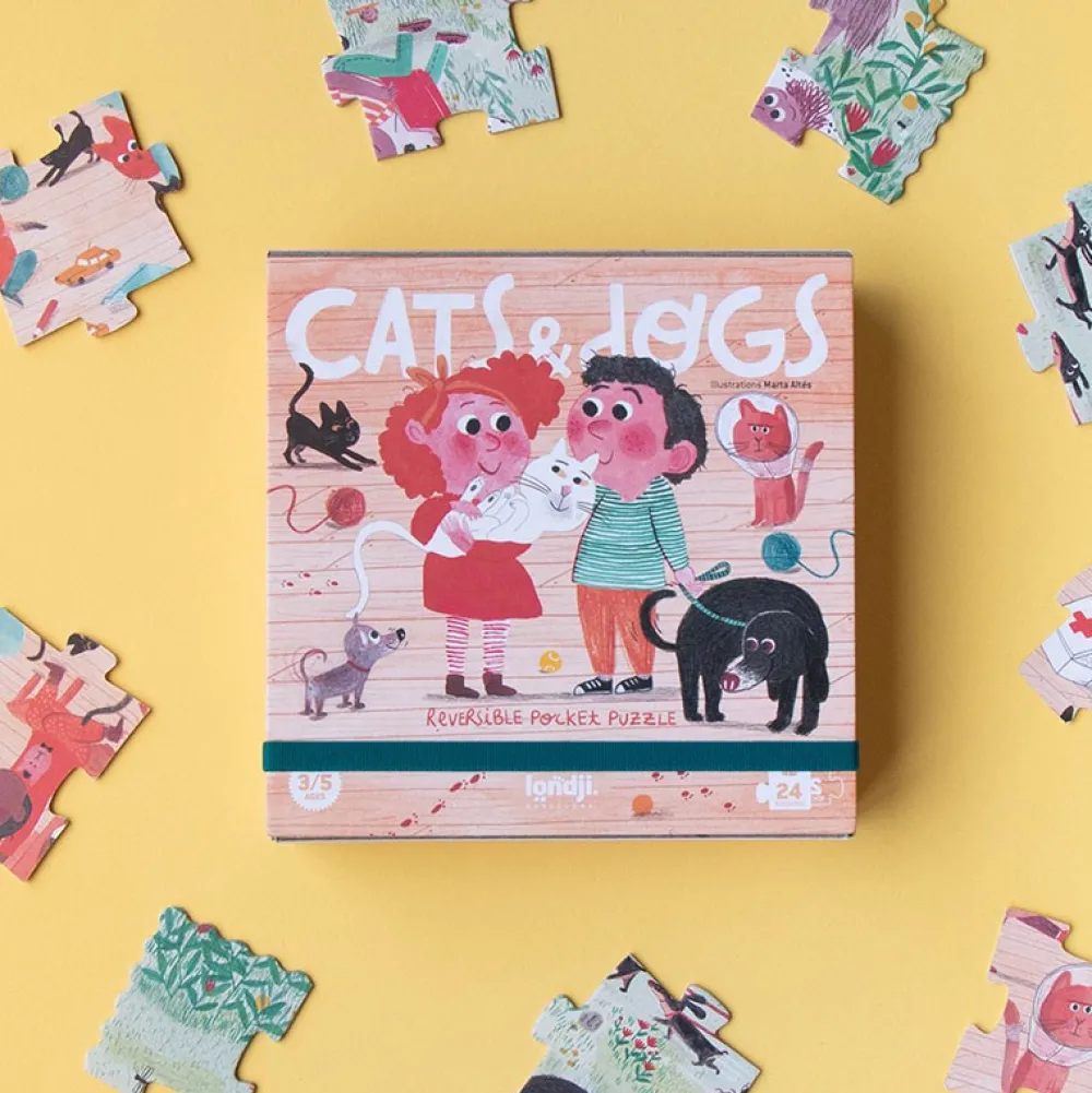 Londji Cats & Dogs puzzle reversible ·*Niños Puzzles De Animales