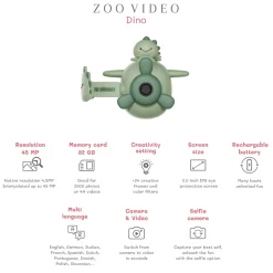 The Zoofamily Cámara de Video Zoo Dino Green ·*Niños Cámaras Infantiles
