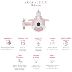 The Zoofamily Cámara de Video Zoo Unicorn ·*Niños Cámaras Infantiles