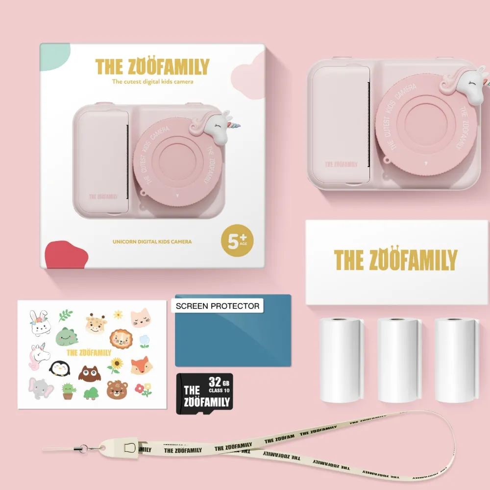The Zoofamily Cámara Fotográfica instantánea Zoo Print Unicorn ·*Niños Cámaras Infantiles