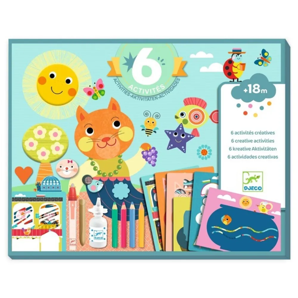 Djeco Cofre multiactividad El gato y sus amigos ·*Niños Kit De Manualidades
