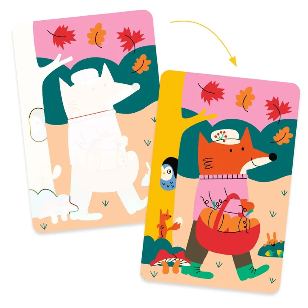 Djeco Colorear con agua 4 temporadas ·*Niños Libros Mágicos Para Pintar Con Agua|Libros Mágicos Para Pintar Con Agua