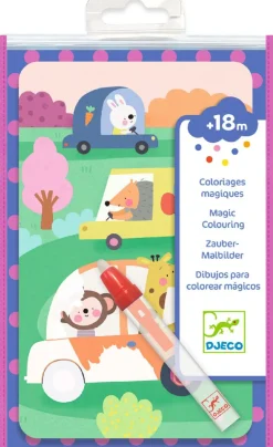 Djeco Colorear con agua En la carretera ·*Niños Libros Mágicos Para Pintar Con Agua|Libros Mágicos Para Pintar Con Agua