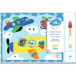 Djeco Colorear Mágico con agua Escondido en el cielo ·*Niños Libros Mágicos Para Pintar Con Agua|Libros Mágicos Para Pintar Con Agua
