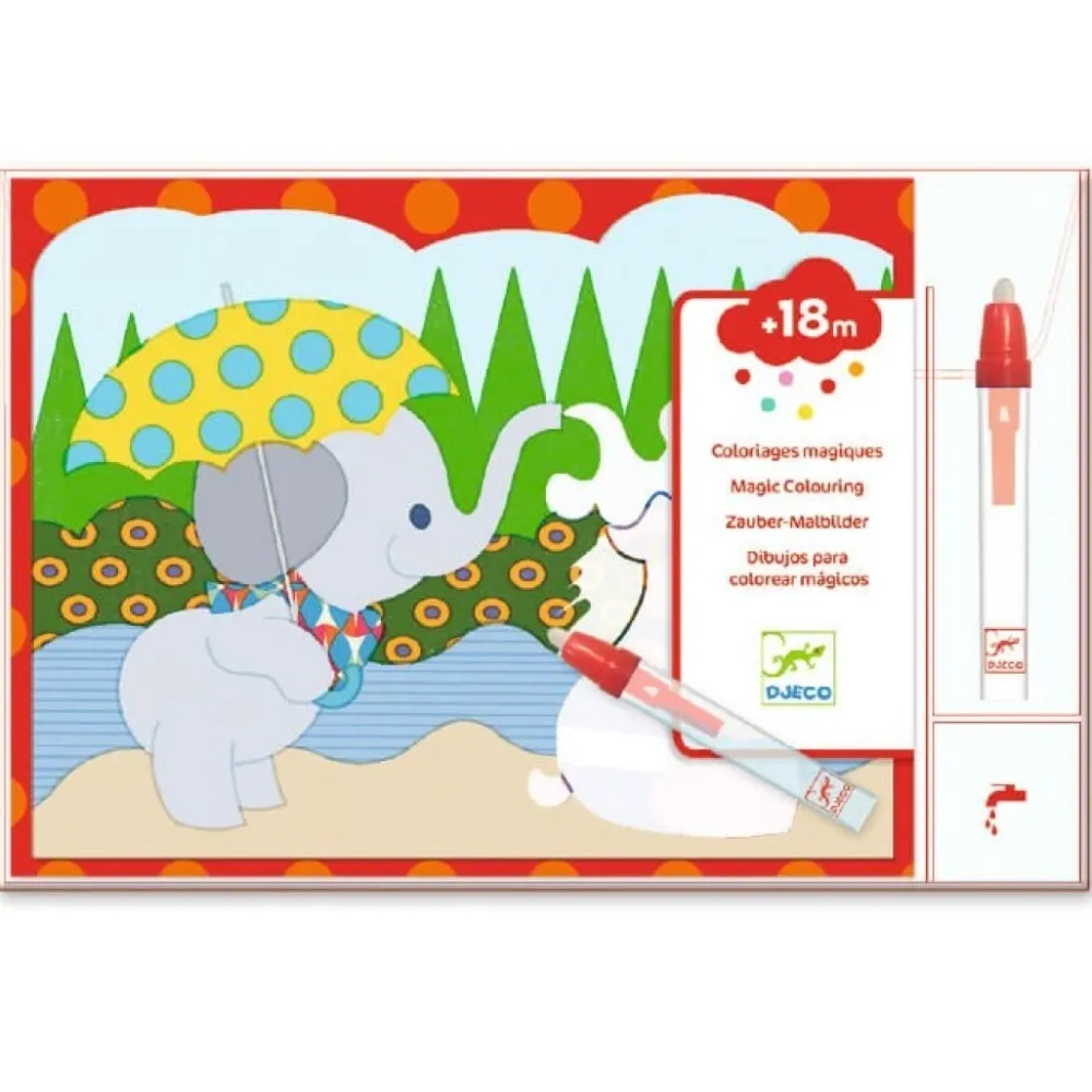 Djeco Colorear Mágico con agua Escondido afuera ·*Niños Libros Mágicos Para Pintar Con Agua|Libros Mágicos Para Pintar Con Agua