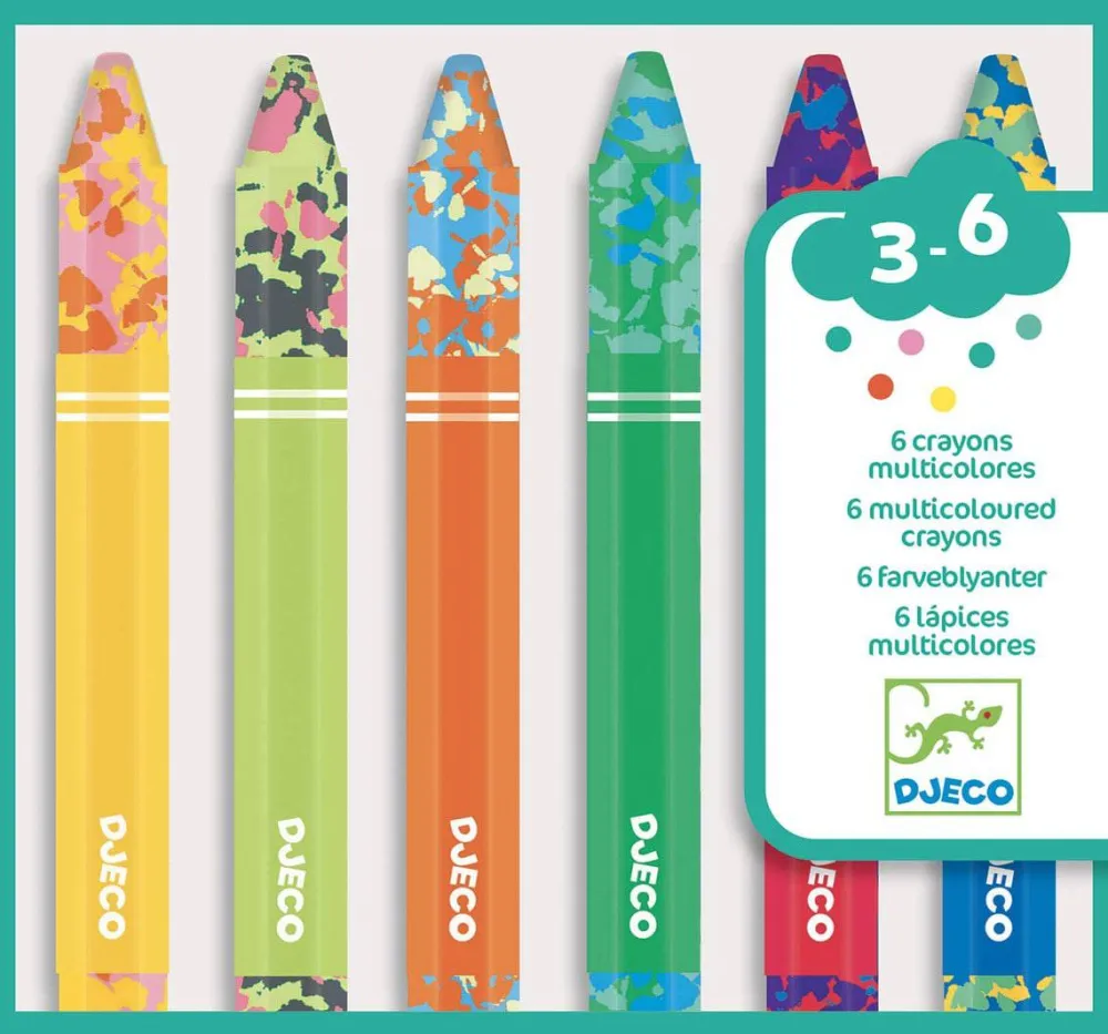 Djeco Colores para peques 6 lápices multicolores ·*Niños Bolis, Lápices Y Rotus