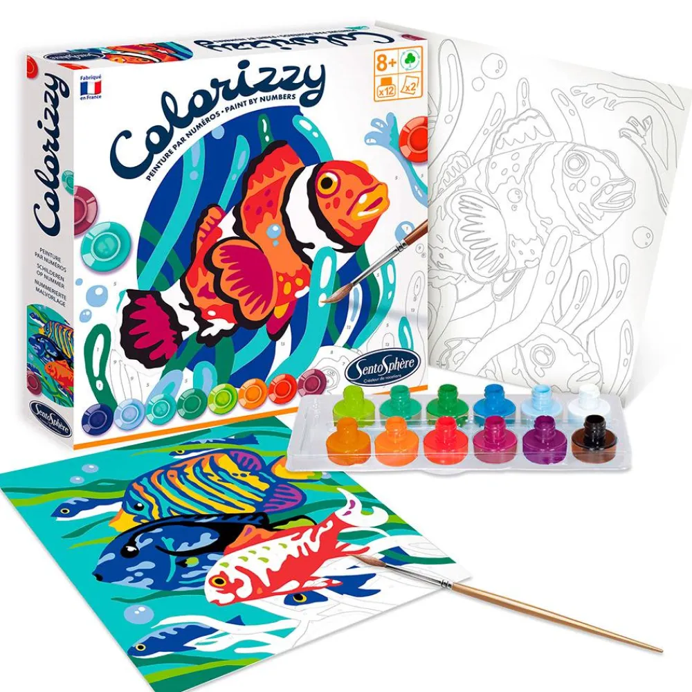 Sentosphère Colorizzy · Fondo Marino*Niños Colorear Por Número|Kit De Manualidades