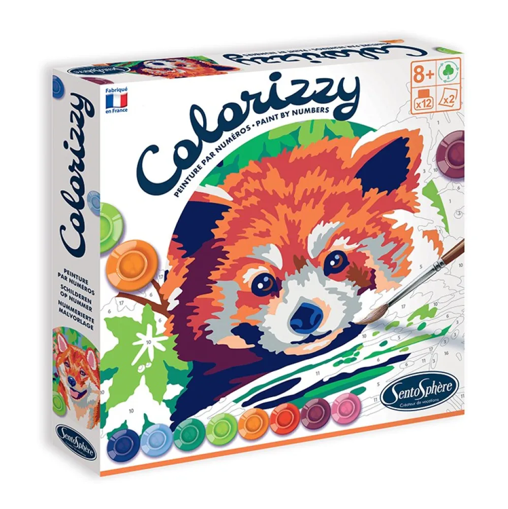 Sentosphère Colorizzy · Panda Rojo*Niños Colorear Por Número|Kit De Manualidades
