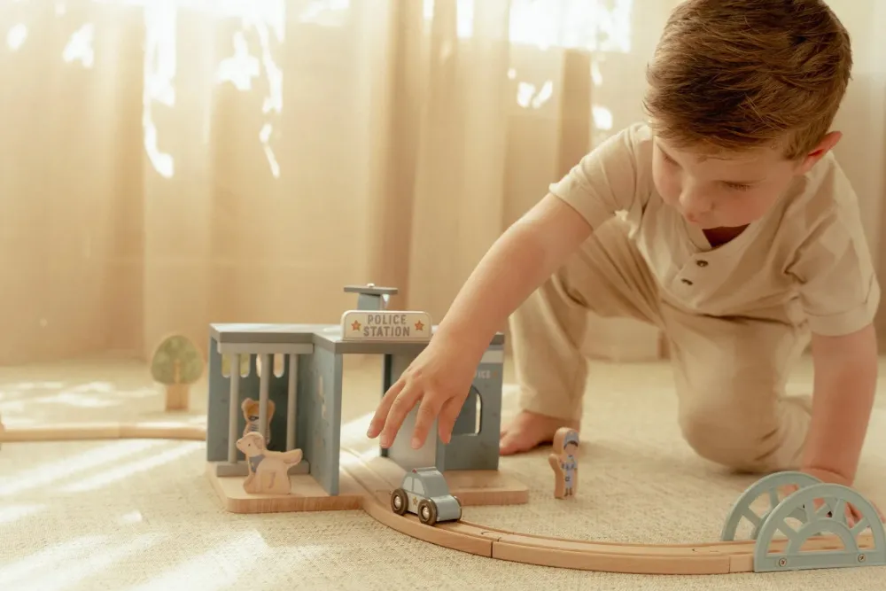 Little Dutch Comisaría de Policía FSC ·*Niños Coches De Madera De Juguete Para Bebés|Coches De Juguete Para Bebés