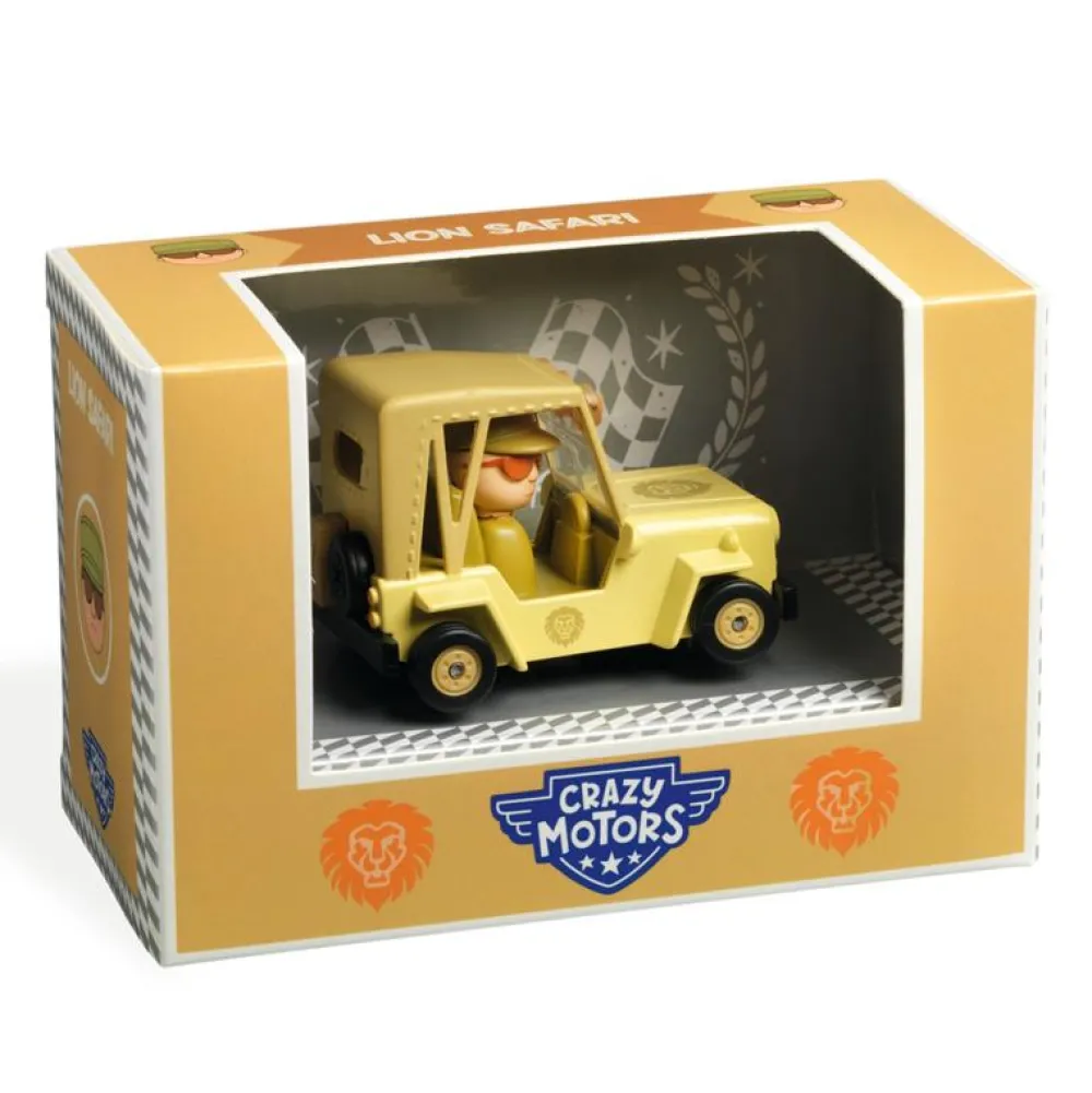 Djeco Crazy Motors Lion Safari ·*Niños Coches De Metal De Juguete|Coches Crazy Motors De Djeco