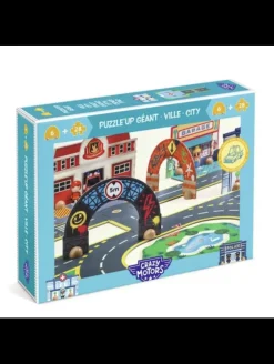 Djeco Crazy Motors Circuit City Puzzle gigante 34 piezas ·*Niños Puzzles 24 Piezas|Coches Crazy Motors De Djeco