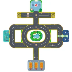 Djeco Crazy Motors Circuit City Puzzle gigante 34 piezas ·*Niños Puzzles 24 Piezas|Coches Crazy Motors De Djeco