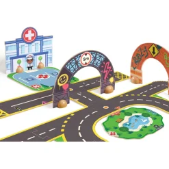 Djeco Crazy Motors Circuit City Puzzle gigante 34 piezas ·*Niños Puzzles 24 Piezas|Coches Crazy Motors De Djeco
