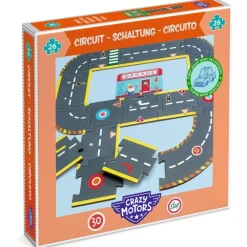 Djeco Crazy Motors Circuit de ville Puzzle gigante ·*Niños Puzzles 24 Piezas|Coches Crazy Motors De Djeco