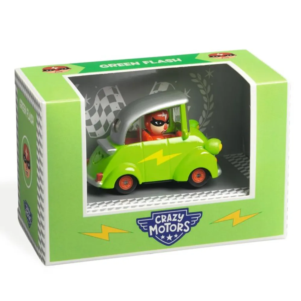 Djeco Crazy Motors Green Flash ·*Niños Coches De Metal De Juguete|Coches Crazy Motors De Djeco